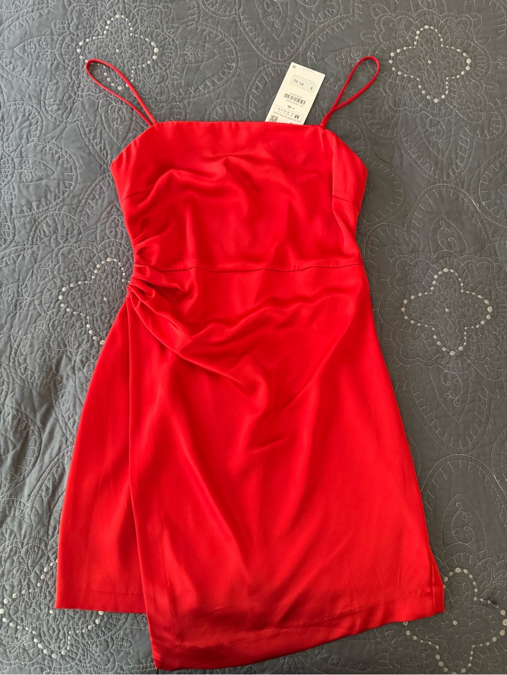 Zara Red Spaghetti-Strap Mini Dress